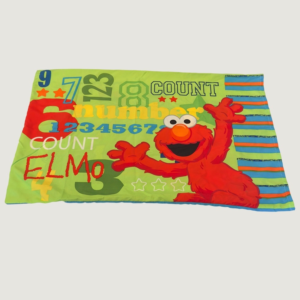 SESAME STREET Double-Sided Pillowcase 123/ABC Elmo, Cookie Monster, Oscar Grouch